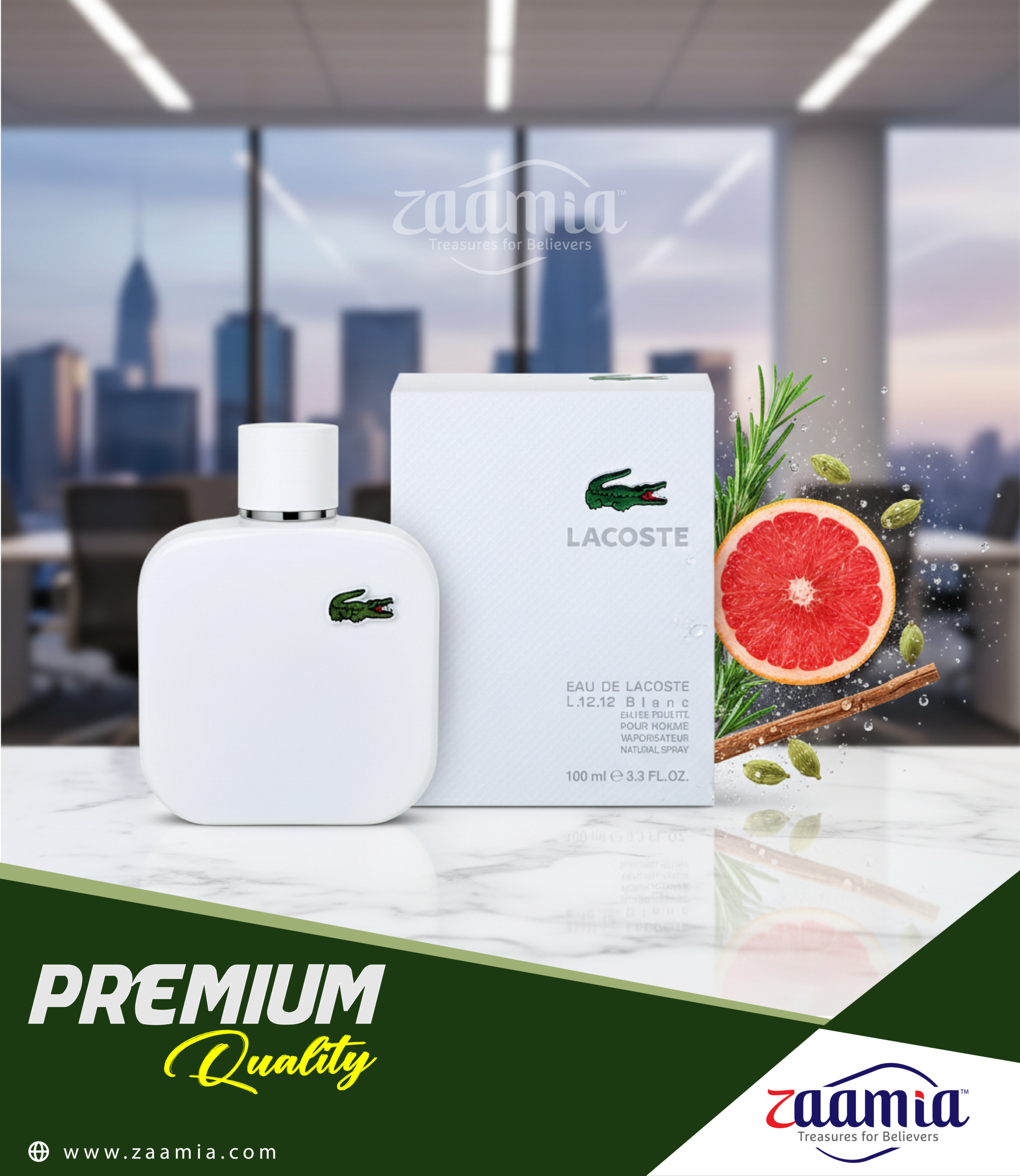 Lacoste Blanc-EDT-zaamia Lacoste L.12.12 Blanc-EDT - Image 1